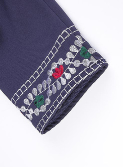 Loose Flower Embroidery Bead Mini Shift Dress