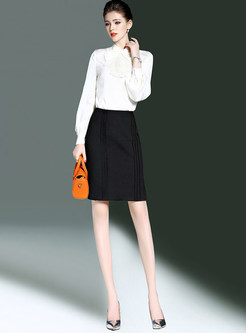 Work Pure Color OL Skirt 