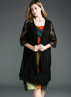 Casual Oversize Loose Lace Patchwork Coat