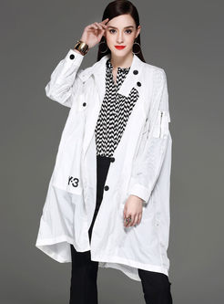 Casual Loose Long Sleeve Patchwork Coat