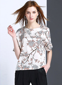 Casual Print Short Sleeve Pullover T-Shirt 