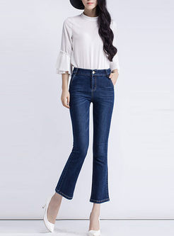 Casual Slim Ankle-length Flare Pants
