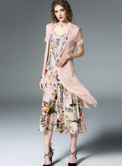 Fashionable Sleeveless Brid Print Jumpsuits