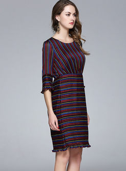 Modern Hit Color Stripe Bodycon Dress