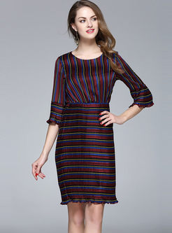Modern Hit Color Stripe Bodycon Dress