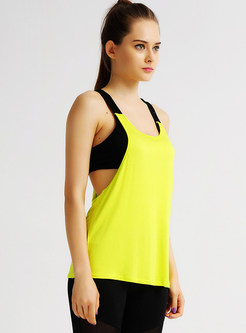 Sexy Sleeveless Hit Color Tops
