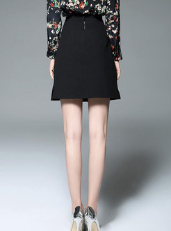 Stylish A-line High Waist Slim Skirt