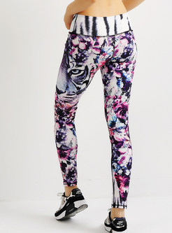 Tight Rose Tiger Print Fitness Yoga Pants
