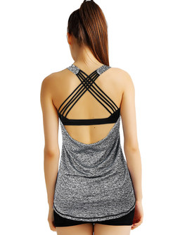 Fake Two Piece Dry Fit Sport Tanks