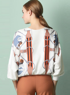Chic Hit Color Print Long Sleeve Coat
