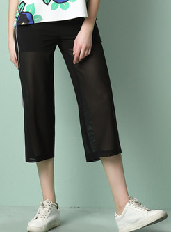 Chic See-through Ankle-length Wide Leg Pants