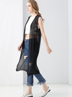 Casual Loose Hollow Out Cardigan Long Vest