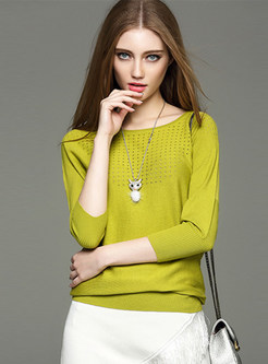 Bat Sleeve Pure Color Sweater