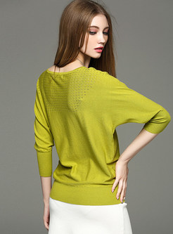 Bat Sleeve Pure Color Sweater