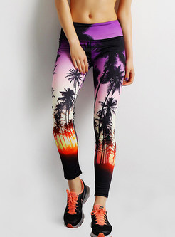 Fashion Print Elastic Tight Yoga Bottoms