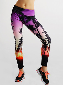 Fashion Print Elastic Tight Yoga Bottoms