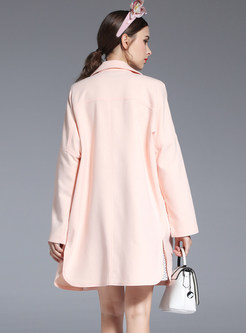 Casual Long Sleeve Lapel Trench Coat