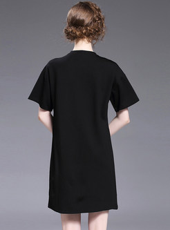Casual Loose Sequins T-shirt Dress