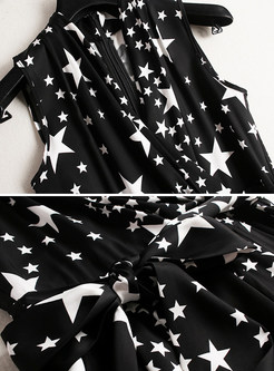 Fashion Sleeveless Star Print Jumpsuits