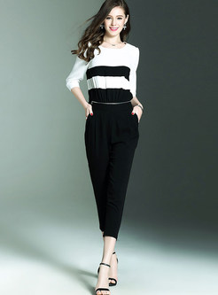 Casual O-neck Slim Two-Piece Outfits
