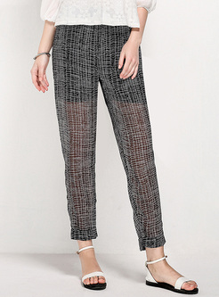 Casual Perspective Chiffon Straight Pants