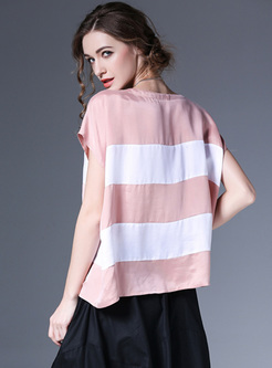 Classical Stripe Color-blocked T-shirt