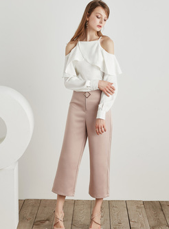 Sexy Off Shoulder Falbala Pullover Blouse
