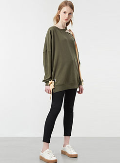 Sexy Asymmetry Off Shoulder Bowknot Hoodies