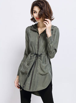 Brief Long Sleeve Trench Coat