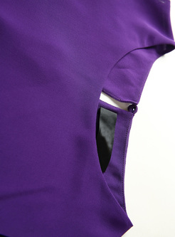 Purple Perspective Off Shoulder Shift Dress