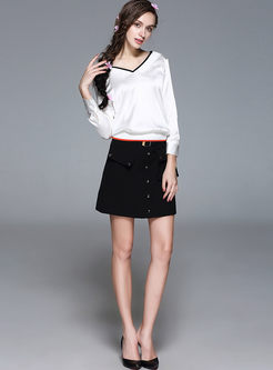 Stylish Pure Color A-line Skirt