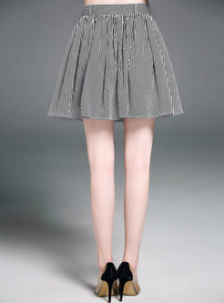 Stylish Plaid Bowknot Bubble Skirt
