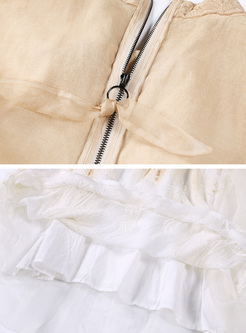 Retro Gradient Sleeveless Embroidery Shift Dress