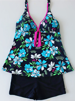 Bohemia Flower Print Cover-up Swimsuit