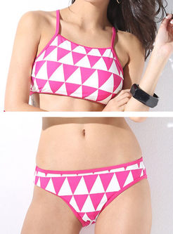 Triangle Print Bikini Sport Swimwear