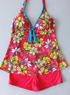 Bohemia Flower Print Cover-up Swimsuit