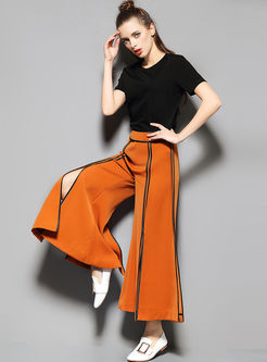 Sexy Open fork Loose Wide Leg Pants