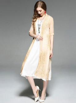 Casual Embroidered Loose Coats