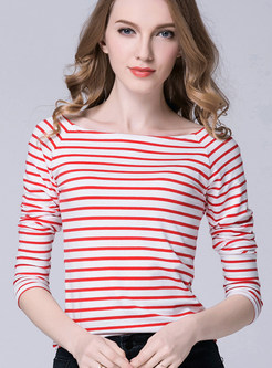 Striped Slim Long Sleeve T-shirt