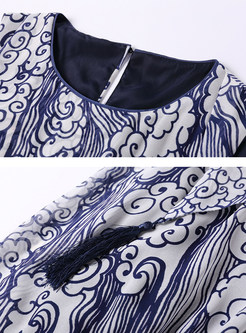 Loose Silk Floral Print Sleeveless Maxi Dress