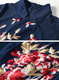 Vintage Embroidery Improved Cheongsam Slim Dress