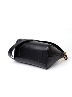 Classic Brief Zipper Pocket Cowhide Crosbody & Top Handle Bag