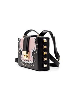 Fashion Rivets Clasp Lock Mini Crossbody Bag