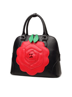 Chic Rose Design Crossbody & Top Handle Bag 