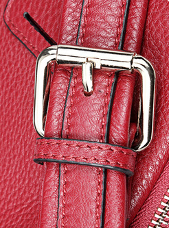 Casual Red Zipper Pocket Large Crossbody Bag
