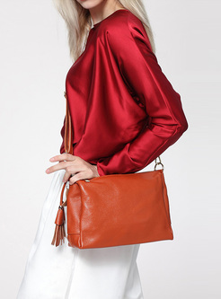 Retro Leather-tassel Crossbody Bag