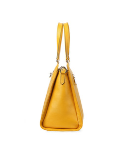 Yellow Zipper Pocket Satchel Bag