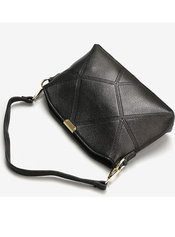 Black Genuine Leather Shell-shaped Crossbody Bag