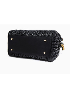 Black Genuine Leather Brief Crossbody Bag