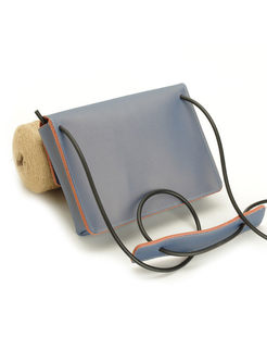 Brief Color-blocked Cowhide Leather Crossbody Bag